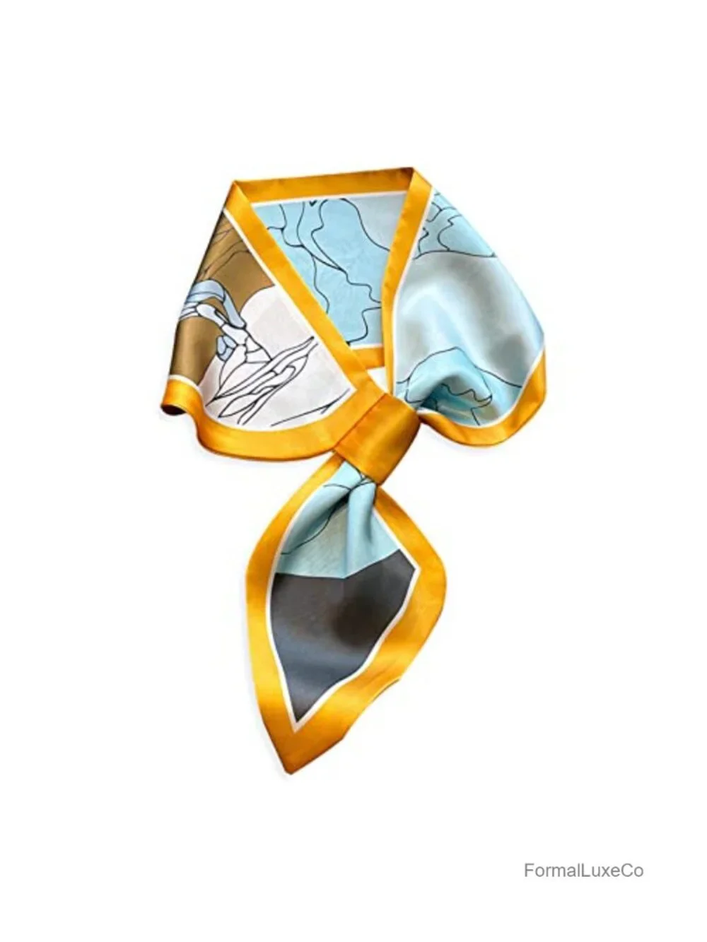 Skinny Silk Scarf Women Easy Pull-Through Narrow Long Neckerchief French Retro